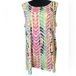 Multiples Colorful Chevron Sleeveless Tank Top